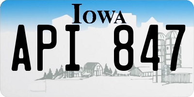 IA license plate API847
