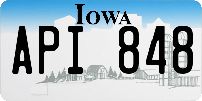IA license plate API848