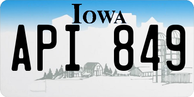 IA license plate API849