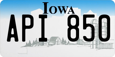 IA license plate API850