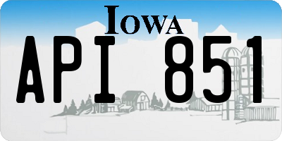 IA license plate API851