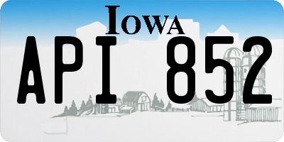 IA license plate API852