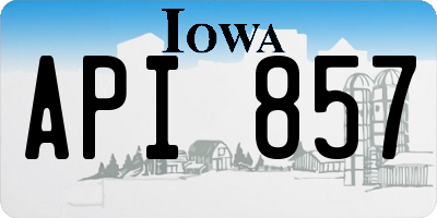 IA license plate API857