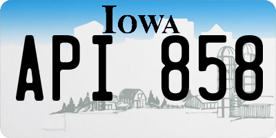 IA license plate API858