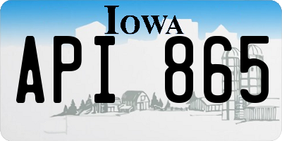 IA license plate API865