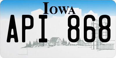 IA license plate API868