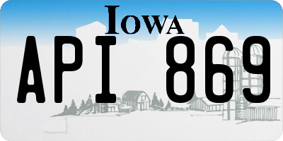 IA license plate API869
