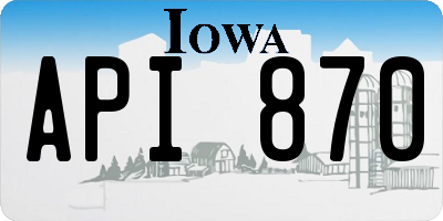 IA license plate API870