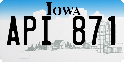 IA license plate API871