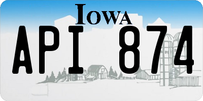 IA license plate API874