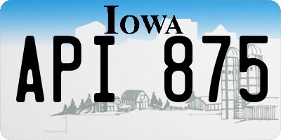 IA license plate API875