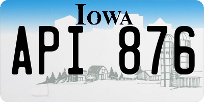 IA license plate API876