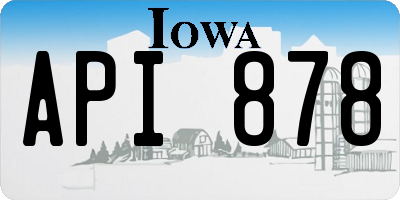 IA license plate API878