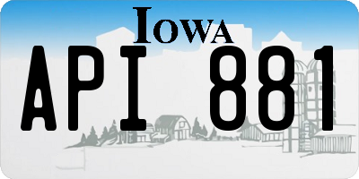IA license plate API881
