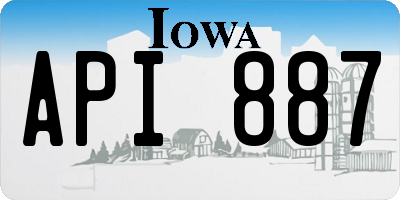 IA license plate API887
