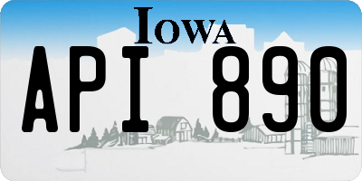 IA license plate API890