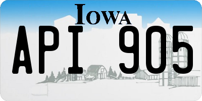 IA license plate API905