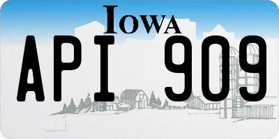 IA license plate API909