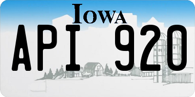 IA license plate API920