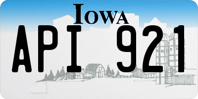 IA license plate API921