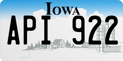 IA license plate API922