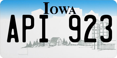 IA license plate API923
