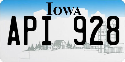 IA license plate API928