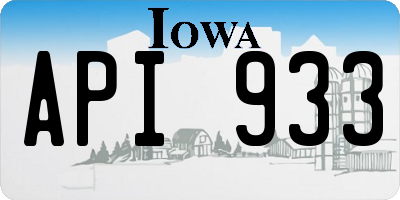 IA license plate API933