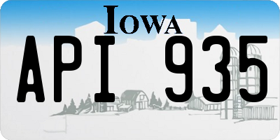 IA license plate API935