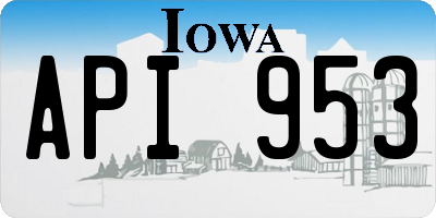 IA license plate API953