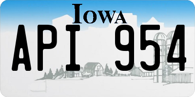 IA license plate API954