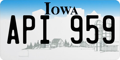 IA license plate API959