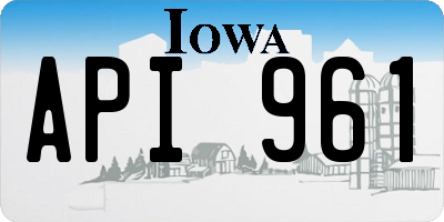 IA license plate API961