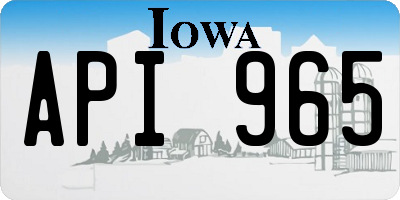 IA license plate API965