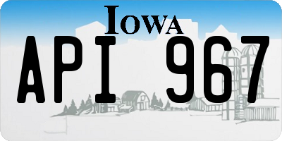 IA license plate API967