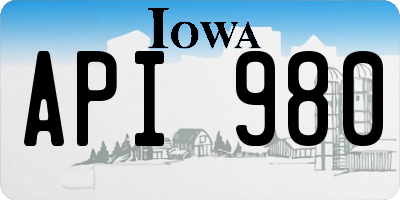 IA license plate API980