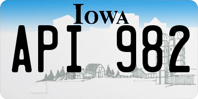 IA license plate API982