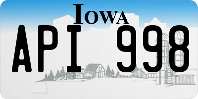 IA license plate API998