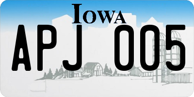 IA license plate APJ005