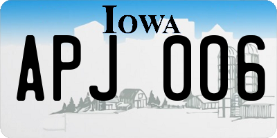 IA license plate APJ006