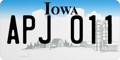 IA license plate APJ011