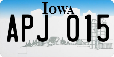 IA license plate APJ015