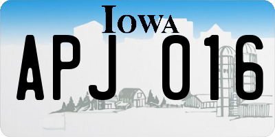 IA license plate APJ016