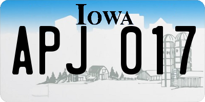 IA license plate APJ017