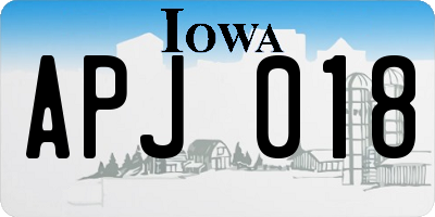 IA license plate APJ018