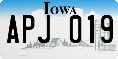 IA license plate APJ019