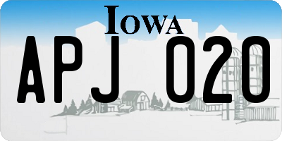 IA license plate APJ020