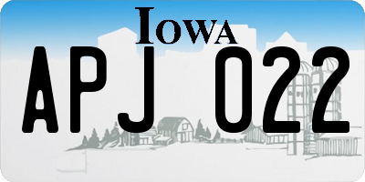 IA license plate APJ022