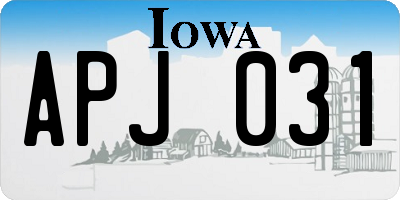 IA license plate APJ031