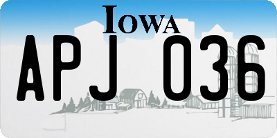 IA license plate APJ036